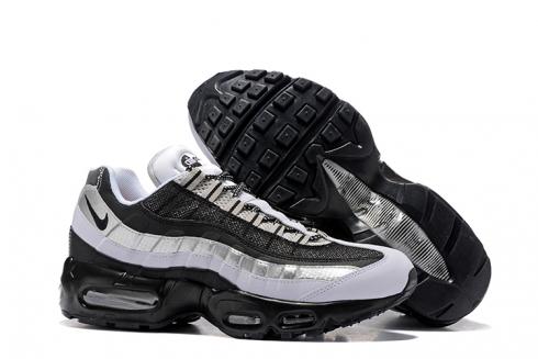 white and silver air max 95