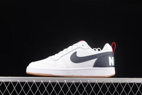 Nike Court Borough Low GS White Black Red Shoes 839985-105 - Febshoe
