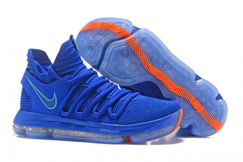 Nike Zoom KD X 10 Men Basketball Shoes Royal Blue Orange New - Febshoe