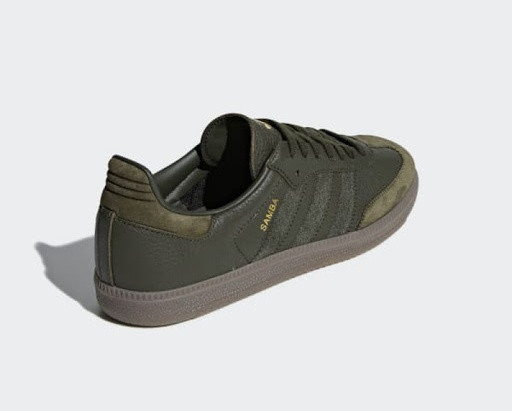 Adidas Samba OG FT Shoes Night Cargo Green Gold Metallic BD7526 - Febshoe
