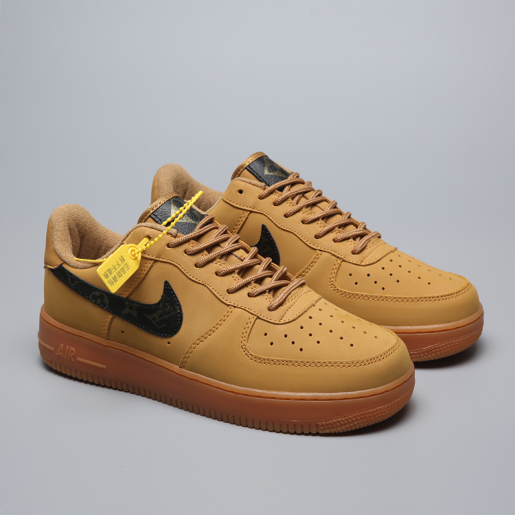 Nike Air Force 1 Low Lifestyle Shoes Wheat Brown Black - Febshoe