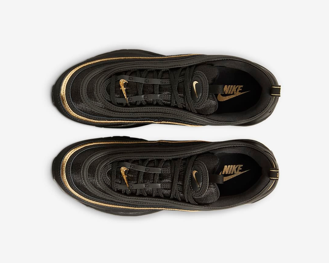 Nike Air Max 97 CM Black Metallic Gold Running Shoes DC2190-001 - Febshoe
