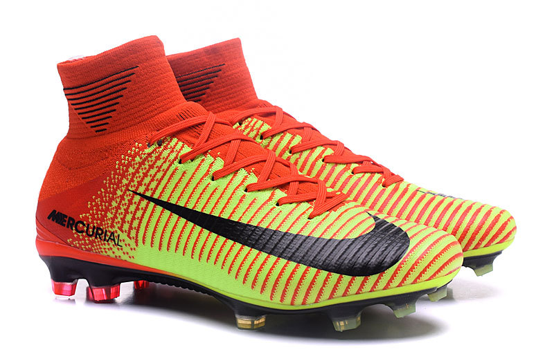 Nike Mercurial Superfly V FG ACC High Football Shoes Soccers Red Yellow -  Febshoe